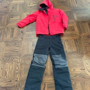 Billabong Red Jacket and Black Snow Pants Set